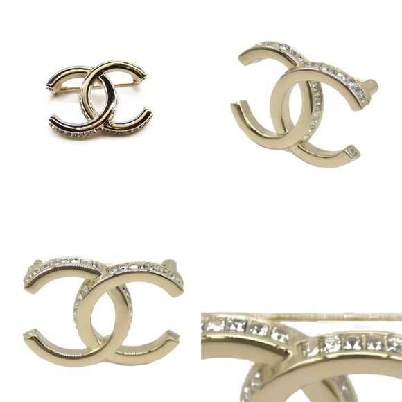 CHANEL Crystal CC Brooch in Gold - Picture 4 of 7